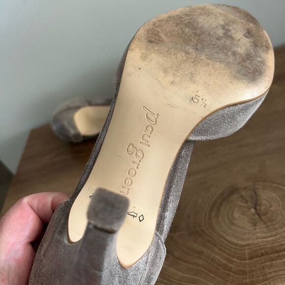 Paul Green Suede Heels 5.5 Gray D’Orsay Pump, Pointed Toe, Made in Austria Y2K - Picture 7 of 8